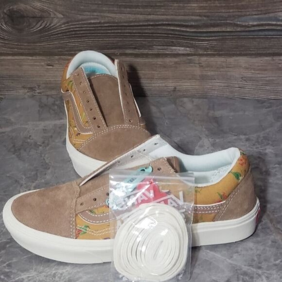 New Comfycrush Old Skool Fatal Floral Golden Brown Sneakers - Picture 1 of 10